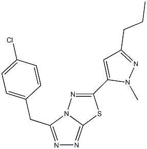 3-(4-chlorobenzyl)-6-(1-methyl-3-propyl-1H-pyrazol-5-yl)[1,2,4]triazolo[3,4-b][1,3,4]thiadiazole Struktur