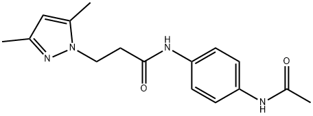 N-[4-(acetylamino)phenyl]-3-(3,5-dimethyl-1H-pyrazol-1-yl)propanamide Struktur