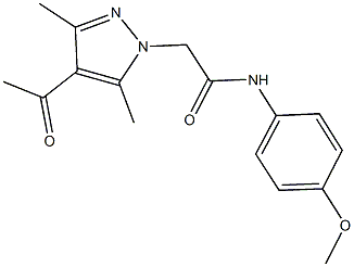2-(4-acetyl-3,5-dimethyl-1H-pyrazol-1-yl)-N-(4-methoxyphenyl)acetamide Structure