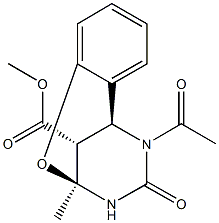 methyl (1S,9S,13R)-12-acetyl-9-methyl-11-oxo-8-oxa-10,12-diazatricyclo[7.3.1.0~2,7~]trideca-2,4,6-triene-13-carboxylate Struktur