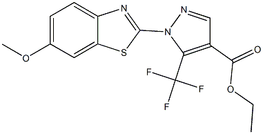 957497-63-1 ethyl 1-(6-methoxy-1,3-benzothiazol-2-yl)-5-(trifluoromethyl)-1H-pyrazole-4-carboxylate