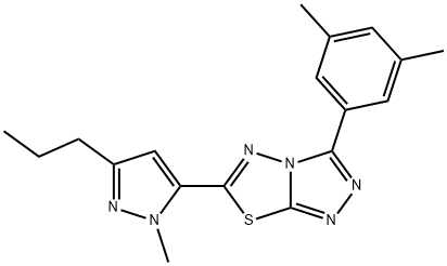 3-(3,5-dimethylphenyl)-6-(1-methyl-3-propyl-1H-pyrazol-5-yl)[1,2,4]triazolo[3,4-b][1,3,4]thiadiazole,957498-02-1,结构式