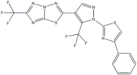 2-[1-(4-phenyl-1,3-thiazol-2-yl)-5-(trifluoromethyl)-1H-pyrazol-4-yl]-6-(trifluoromethyl)[1,2,4]triazolo[5,1-b][1,3,4]thiadiazole Structure