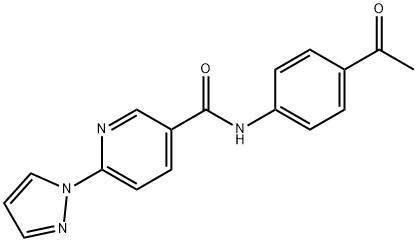 N-(4-acetylphenyl)-6-(1H-pyrazol-1-yl)nicotinamide Struktur