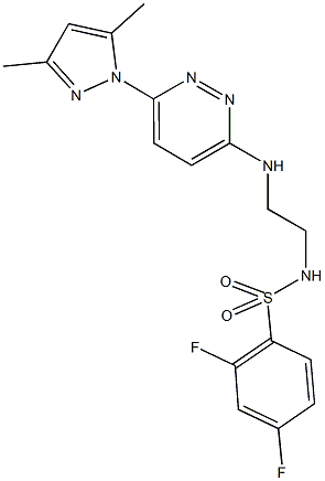 N-(2-{[6-(3,5-dimethyl-1H-pyrazol-1-yl)-3-pyridazinyl]amino}ethyl)-2,4-difluorobenzenesulfonamide Structure