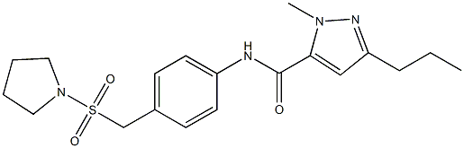 1-methyl-3-propyl-N-{4-[(1-pyrrolidinylsulfonyl)methyl]phenyl}-1H-pyrazole-5-carboxamide Struktur