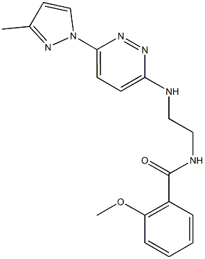 2-methoxy-N-(2-{[6-(3-methyl-1H-pyrazol-1-yl)-3-pyridazinyl]amino}ethyl)benzamide Struktur
