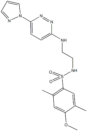 4-methoxy-2,5-dimethyl-N-(2-{[6-(1H-pyrazol-1-yl)-3-pyridazinyl]amino}ethyl)benzenesulfonamide Struktur