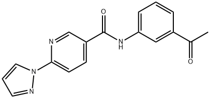 N-(3-acetylphenyl)-6-(1H-pyrazol-1-yl)nicotinamide Struktur