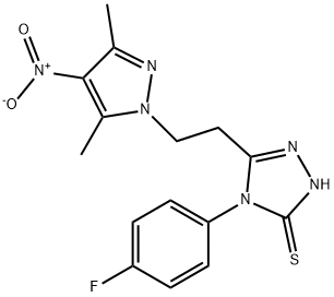 957511-09-0 4-(4-fluorophenyl)-3-(2-{4-nitro-3,5-dimethyl-1H-pyrazol-1-yl}ethyl)-5-sulfanyl-4H-1,2,4-triazole