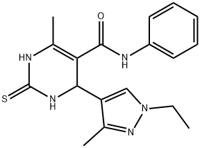 959271-22-8 4-(1-ethyl-3-methyl-1H-pyrazol-4-yl)-6-methyl-N-phenyl-2-thioxo-1,2,3,4-tetrahydro-5-pyrimidinecarboxamide