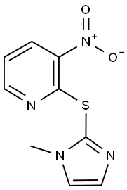 3-nitro-2-[(1-methyl-1H-imidazol-2-yl)sulfanyl]pyridine 化学構造式