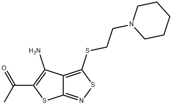 97090-69-2 1-(4-amino-3-{[2-(1-piperidinyl)ethyl]sulfanyl}thieno[2,3-c]isothiazol-5-yl)ethanone