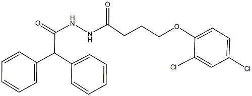 N'-[4-(2,4-dichlorophenoxy)butanoyl]-2,2-diphenylacetohydrazide Struktur