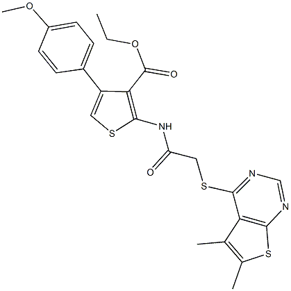ethyl 2-({[(5,6-dimethylthieno[2,3-d]pyrimidin-4-yl)sulfanyl]acetyl}amino)-4-(4-methoxyphenyl)-3-thiophenecarboxylate
