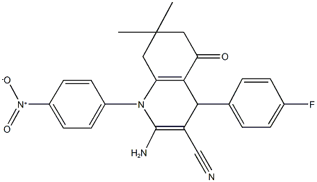 2-amino-4-(4-fluorophenyl)-1-{4-nitrophenyl}-7,7-dimethyl-5-oxo-1,4,5,6,7,8-hexahydro-3-quinolinecarbonitrile