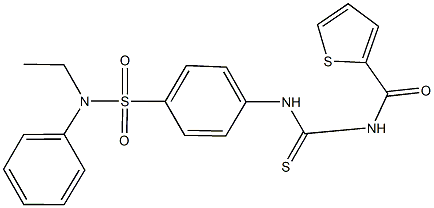 N-ethyl-N-phenyl-4-({[(2-thienylcarbonyl)amino]carbothioyl}amino)benzenesulfonamide,,结构式