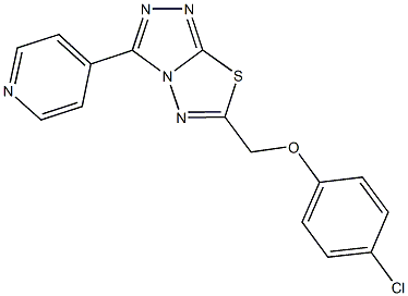 6-[(4-chlorophenoxy)methyl]-3-(4-pyridinyl)[1,2,4]triazolo[3,4-b][1,3,4]thiadiazole,,结构式