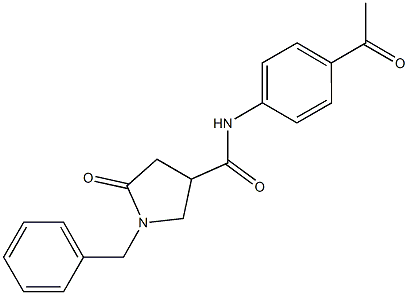 N-(4-acetylphenyl)-1-benzyl-5-oxo-3-pyrrolidinecarboxamide Structure