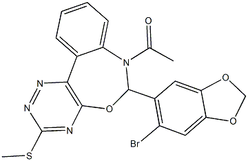 7-acetyl-6-(6-bromo-1,3-benzodioxol-5-yl)-3-(methylsulfanyl)-6,7-dihydro[1,2,4]triazino[5,6-d][3,1]benzoxazepine