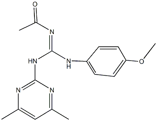 N''-acetyl-N-(4,6-dimethyl-2-pyrimidinyl)-N'-(4-methoxyphenyl)guanidine Structure