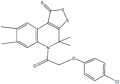  5-[(4-chlorophenoxy)acetyl]-4,4,7,8-tetramethyl-4,5-dihydro-1H-[1,2]dithiolo[3,4-c]quinoline-1-thione