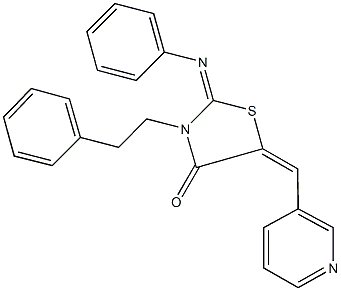 3-(2-phenylethyl)-2-(phenylimino)-5-(3-pyridinylmethylene)-1,3-thiazolidin-4-one