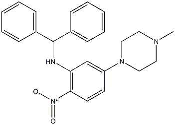 1-{3-(benzhydrylamino)-4-nitrophenyl}-4-methylpiperazine Struktur