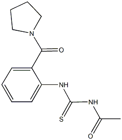 N-acetyl-N'-[2-(1-pyrrolidinylcarbonyl)phenyl]thiourea Struktur