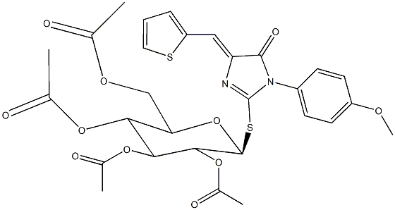 1-(4-methoxyphenyl)-5-oxo-4-(2-thienylmethylene)-4,5-dihydro-1H-imidazol-2-yl 2,3,4,6-tetra-O-acetyl-1-thiohexopyranoside