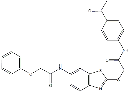 N-(2-{[2-(4-acetylanilino)-2-oxoethyl]sulfanyl}-1,3-benzothiazol-6-yl)-2-phenoxyacetamide