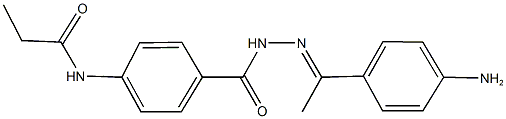 N-[4-({2-[1-(4-aminophenyl)ethylidene]hydrazino}carbonyl)phenyl]propanamide Struktur