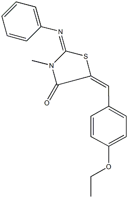 5-(4-ethoxybenzylidene)-3-methyl-2-(phenylimino)-1,3-thiazolidin-4-one,,结构式