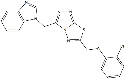 [3-(1H-benzimidazol-1-ylmethyl)[1,2,4]triazolo[3,4-b][1,3,4]thiadiazol-6-yl]methyl 2-chlorophenyl ether Struktur