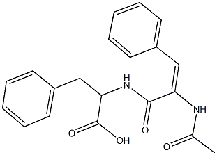 N-[2-(acetylamino)-3-phenylacryloyl]phenylalanine Struktur