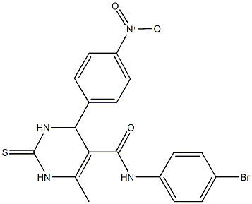 N-(4-bromophenyl)-4-{4-nitrophenyl}-6-methyl-2-thioxo-1,2,3,4-tetrahydro-5-pyrimidinecarboxamide Struktur