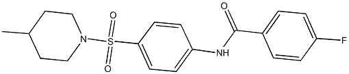 4-fluoro-N-{4-[(4-methyl-1-piperidinyl)sulfonyl]phenyl}benzamide,,结构式