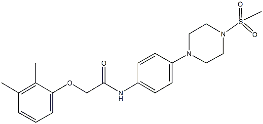 2-(2,3-dimethylphenoxy)-N-{4-[4-(methylsulfonyl)-1-piperazinyl]phenyl}acetamide,,结构式