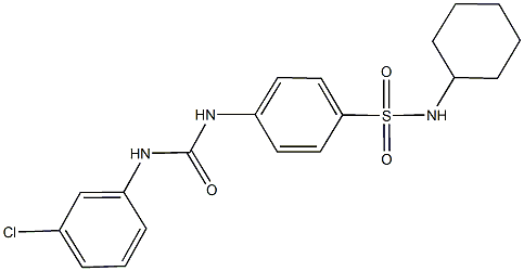 4-{[(3-chloroanilino)carbonyl]amino}-N-cyclohexylbenzenesulfonamide Struktur