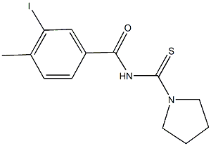 3-iodo-4-methyl-N-(1-pyrrolidinylcarbothioyl)benzamide 结构式