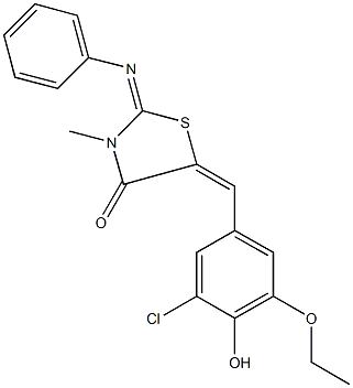  5-(3-chloro-5-ethoxy-4-hydroxybenzylidene)-3-methyl-2-(phenylimino)-1,3-thiazolidin-4-one