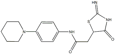 2-(2-imino-4-oxo-1,3-thiazolidin-5-yl)-N-[4-(1-piperidinyl)phenyl]acetamide Structure