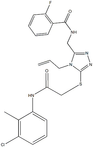 N-[(4-allyl-5-{[2-(3-chloro-2-methylanilino)-2-oxoethyl]sulfanyl}-4H-1,2,4-triazol-3-yl)methyl]-2-fluorobenzamide