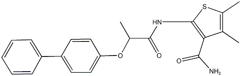 2-{[2-([1,1'-biphenyl]-4-yloxy)propanoyl]amino}-4,5-dimethyl-3-thiophenecarboxamide,,结构式