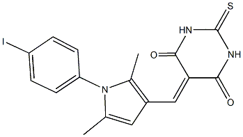 5-{[1-(4-iodophenyl)-2,5-dimethyl-1H-pyrrol-3-yl]methylidene}-2-thioxodihydropyrimidine-4,6(1H,5H)-dione Struktur