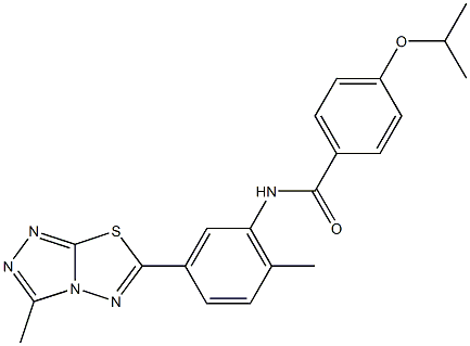 4-isopropoxy-N-[2-methyl-5-(3-methyl[1,2,4]triazolo[3,4-b][1,3,4]thiadiazol-6-yl)phenyl]benzamide