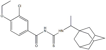 N-[1-(1-adamantyl)ethyl]-N'-(3-chloro-4-ethoxybenzoyl)thiourea Struktur