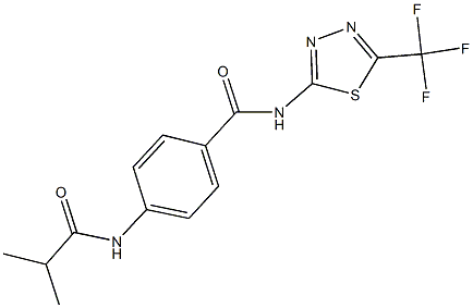 4-(isobutyrylamino)-N-[5-(trifluoromethyl)-1,3,4-thiadiazol-2-yl]benzamide,,结构式