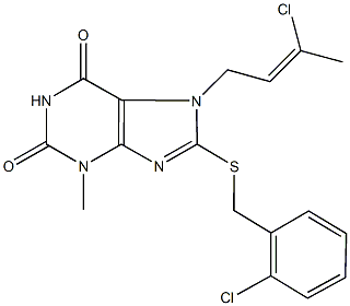 8-[(2-chlorobenzyl)sulfanyl]-7-(3-chloro-2-butenyl)-3-methyl-3,7-dihydro-1H-purine-2,6-dione|