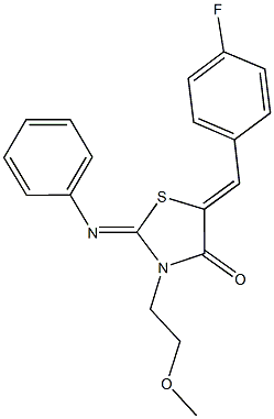 5-(4-fluorobenzylidene)-3-(2-methoxyethyl)-2-(phenylimino)-1,3-thiazolidin-4-one